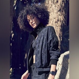 Athleta Brooklyn Track Bomber Print Jacket
